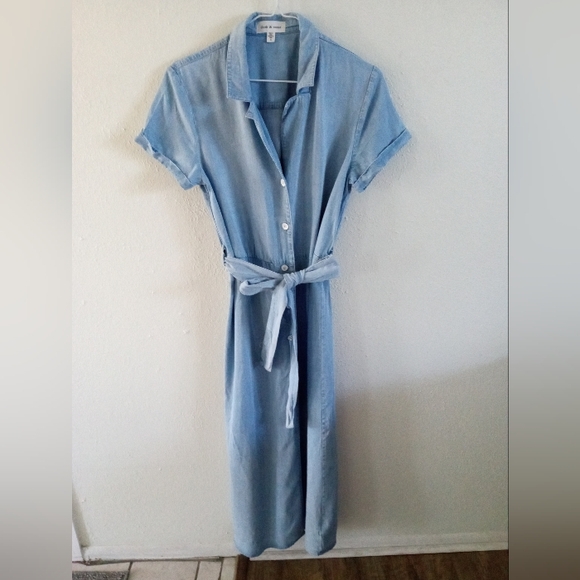 CLOTH + STONE Chambray Midi Shirt Dress |S - Picture 2 of 8